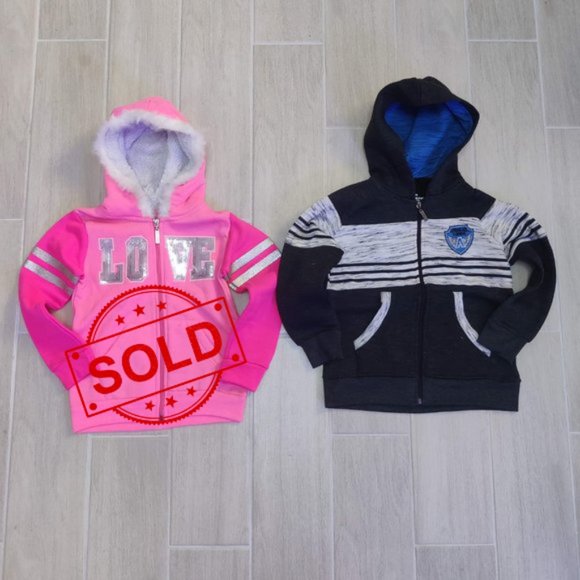 Kids Zip Up Hoodies, NWOT, sizes 1 to 10, cute prints - Picture 3 of 16